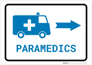 Paramedics Right Arrow with Icon Landscape v2 - Wall Sign