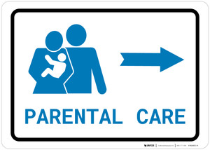 Parental Care Right Arrow with Icon Landscape v2 - Wall Sign