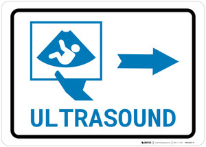 Ultrasound Right Arrow with Icon Landscape v2 - Wall Sign