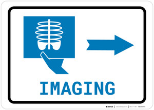 X-Ray Imaging Right Arrow with Icon Landscape v2 - Wall Sign