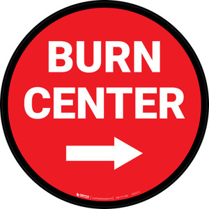 Burn Center Arrow Right Circular - Floor Sign