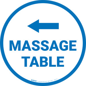 Massage Table Arrow Left Circular - Floor Sign