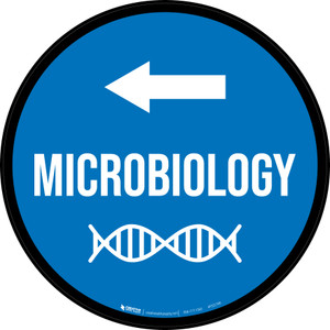 Microbiology Arrow Left Circular - Floor Sign