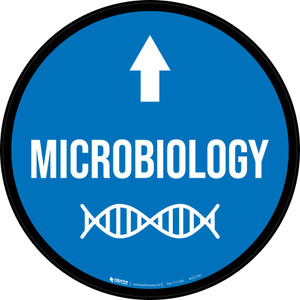 Microbiology Arrow Straight Circular - Floor Sign