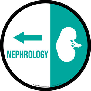 Nephrology Arrow Left Circular - Floor Sign