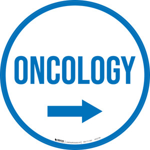Oncology Arrow Right Circular - Floor Sign
