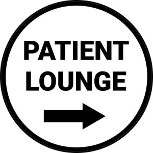 Patient Lounge Right with Arrow Circular - Floor Sign