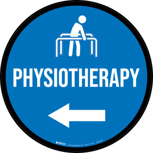 Physiotherapy Arrow Left Circular - Floor Sign