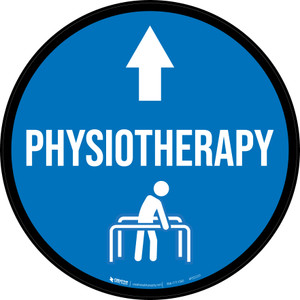 Physiotherapy Arrow Straight Circular - Floor Sign