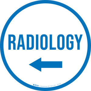 Radiology Arrow Left Circular - Floor Sign