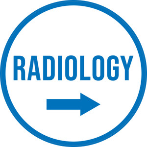 Radiology Right with Arrow Circular - Floor Sign