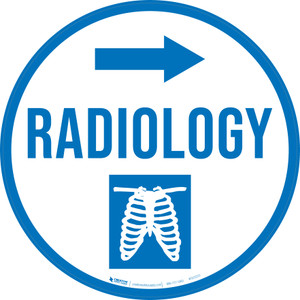 Radiology with Icon Arrow Left Circular - Floor Sign