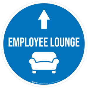 Employee Lounge Straight Ahead Arrow with Icon Circular - Floor Sign