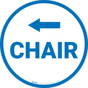 Chair Arrow Left Circular - Floor Sign
