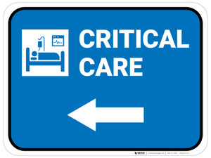 Critical Care Left Arrow with Icon Rectangular - Floor Sign