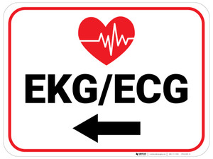 EKG/ECG Arrow Left Rectangular - Floor Sign