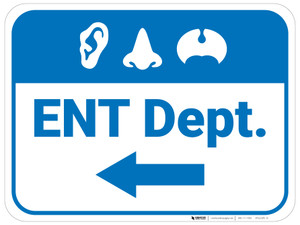 ENT Dept Arrow Left Rectangular - Floor Sign