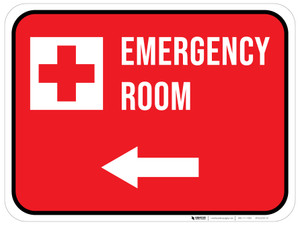 Emergency Room Left with Icon Rectangular - Floor Sign