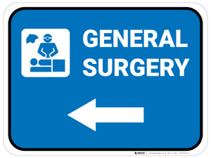 General Surgery Left Arrow with Icon Rectangular - Floor Sign