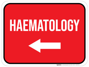 Haematology Arrow Left Rectangular - Floor Sign