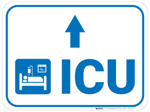 ICU Straight Ahead Arrow with Icon Rectangular - Floor Sign