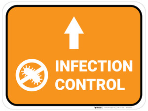 Infection Control Ahead with Icon Rectangular - Floor Sign