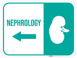 Nephrology Arrow Left Rectangular - Floor Sign