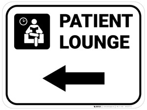 Patient Lounge Left Arrow with Icon Rectangular - Floor Sign