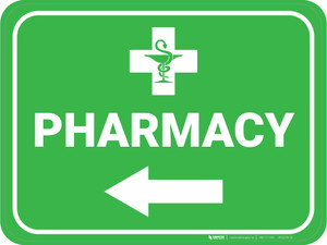 Pharmacy Arrow Left Rectangular - Floor Sign