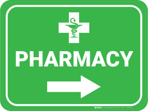 Pharmacy Arrow Right Rectangular - Floor Sign