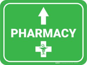 Pharmacy Arrow Straight Rectangular - Floor Sign