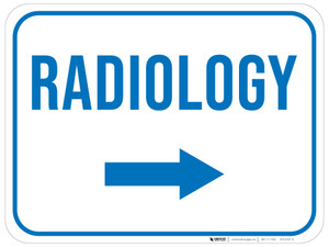 Radiology Right with Arrow Rectangular - Floor Sign