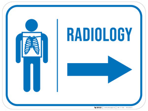 Radiology With Icon Arrow Right Rectangular - Floor Sign