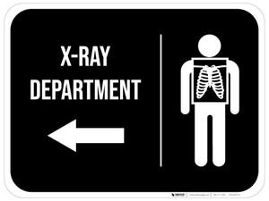 X-Ray Department Arrow Left Rectangular - Floor Sign