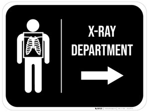 X-Ray Department Arrow Right Rectangular - Floor Sign