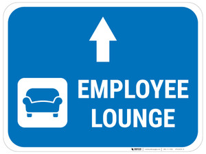 Employee Lounge Straight Ahead Arrow with Icon Rectangular - Floor Sign