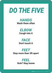 Do The Five: Hands Elbow Face Feet Feel - Wall Sign