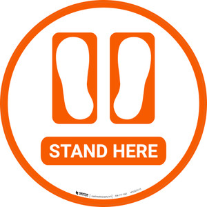 Stand Here with Feet Icon - Floor Sign