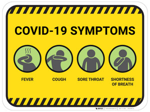 COVID-19 Symptoms with Icons - Floor Sign