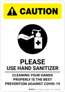 Caution: Cleaning Your Hands Properly Portrait - Wall Sign