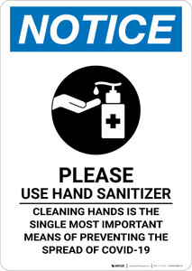 Notice: Cleaning Hands Is The Single Most Portrait - Wall Sign