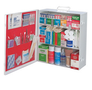 RADNOR® White Metal Portable Or Wall Mounted 75 - 100 Person 2 Shelf First Aid Cabinet RADNOR® White Metal Portable Or Wall Mounted 75 - 100 Person 2 Shelf First Aid Cabinet