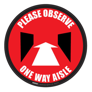 Please Observe - Perspective-Aisle - Red - Floor Sign