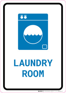 Laundry Room with Icon Portrait v2 - Wall Sign