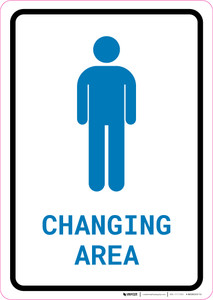 Mens Changing Area with Icon Portrait v2 - Wall Sign