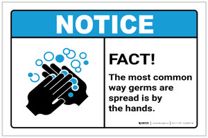 Notice: FACT Hands Spread Germs ANSI Landscape - Label