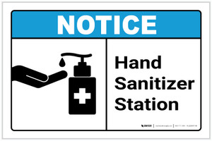 Notice: Landscape Hand Sanitizer Station ANSI Landscape - Label