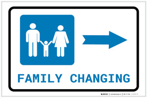 Family Changing Right Arrow with Icon Landscape - Label