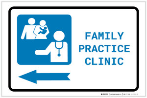 Family Practice Clinic Left Arrow with Icon Landscape - Label