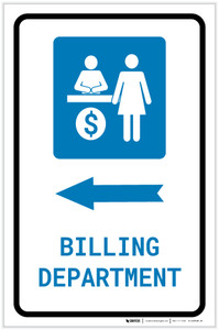Billing Department Left Arrow with Icon Portrait - Label